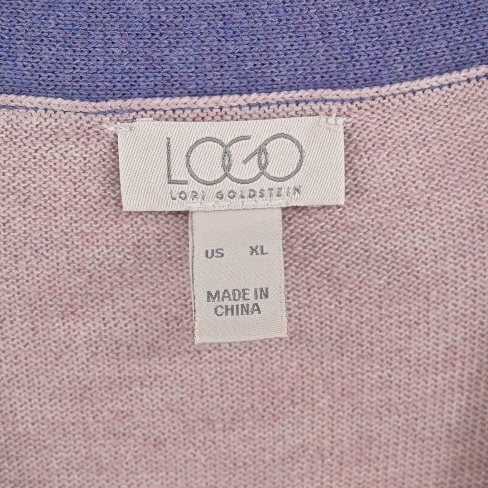Logo Lori Goldstein Womens Cardigan Size XL Abstract Lightweight Art Colorful - Picture 6 of 13